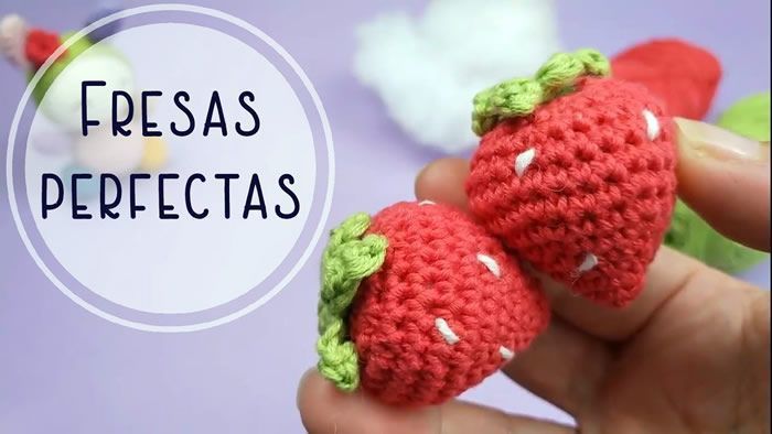 Fresas perfectas tejidas a crochet