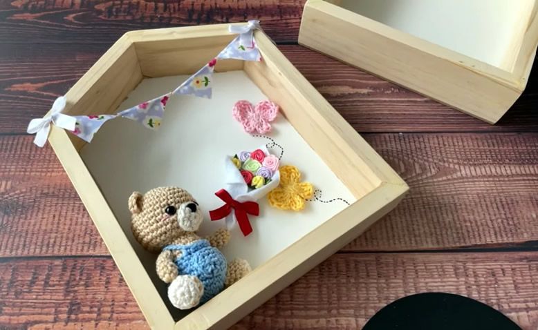 Cuadro amigurumi set baby teddy
